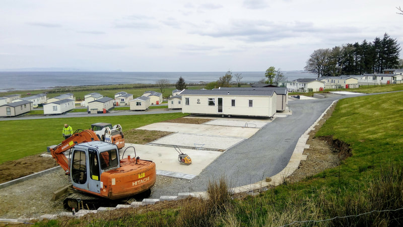 Sea view static caravan pitches available at Ardmillan Castle Holiday Park in Ayrshire, Scotland